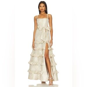 Piana Gown in Taupe Windsor Brocade